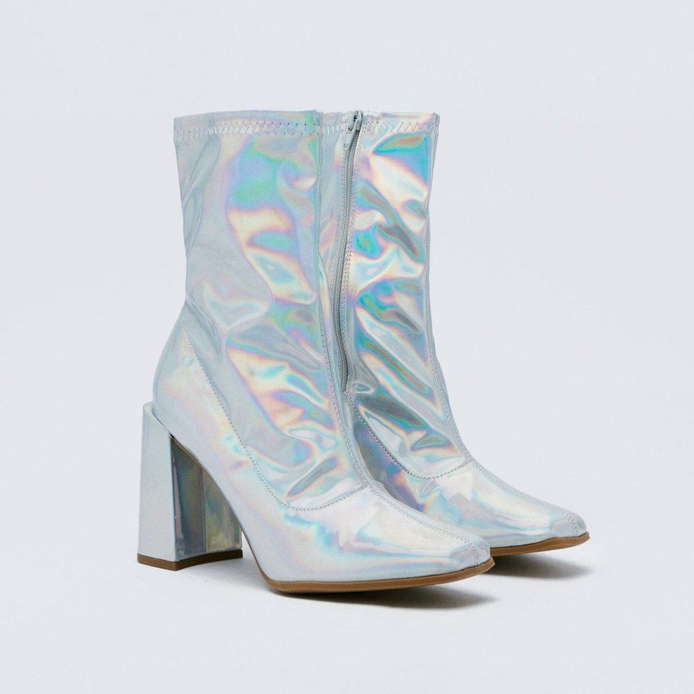 Nasty Gal Iridescent Booties